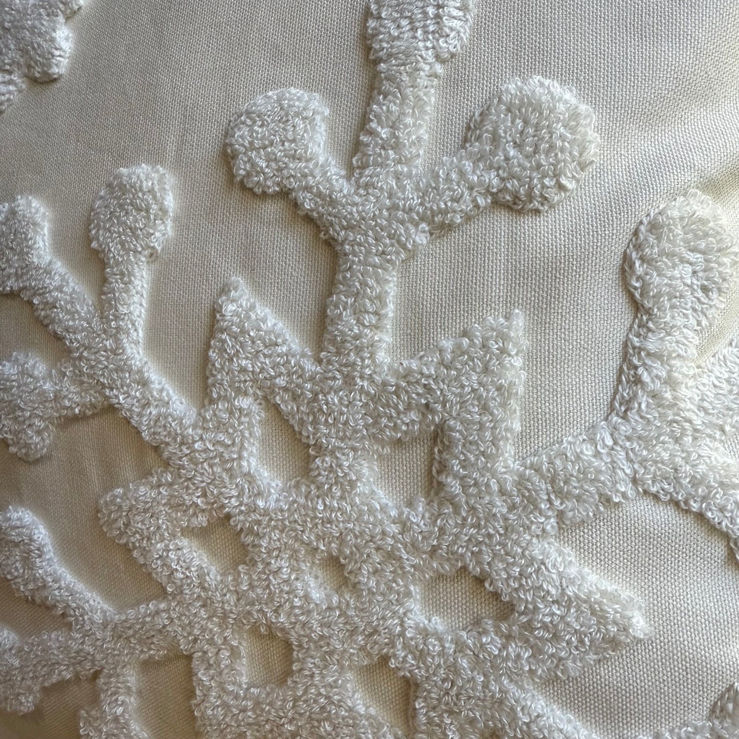 Neutral Snowflake Embroidered Pillow Cover