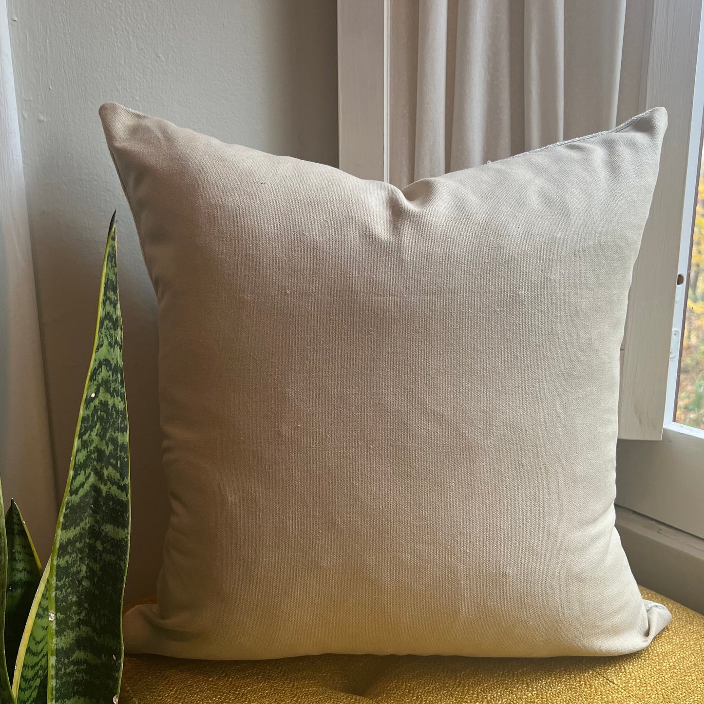 Neutral Snowflake Embroidered Pillow Cover