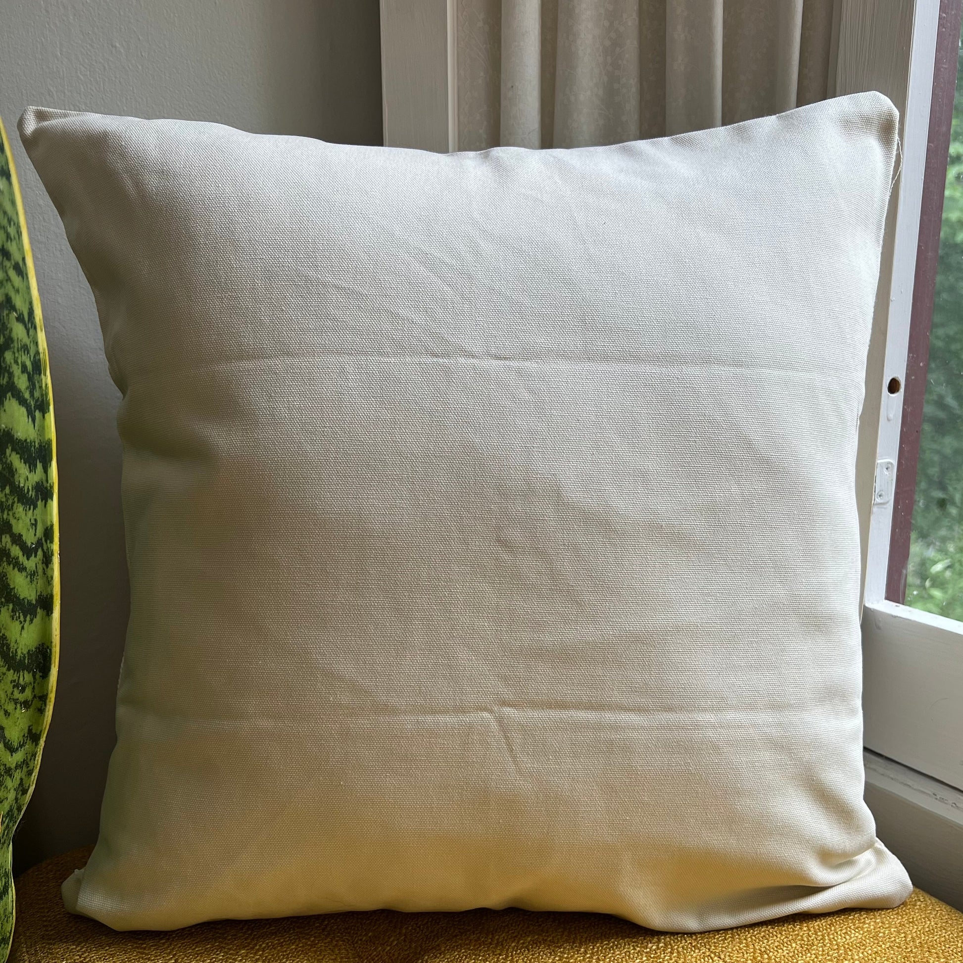 Neutral Winter Deer Embroidered Pillow Cover