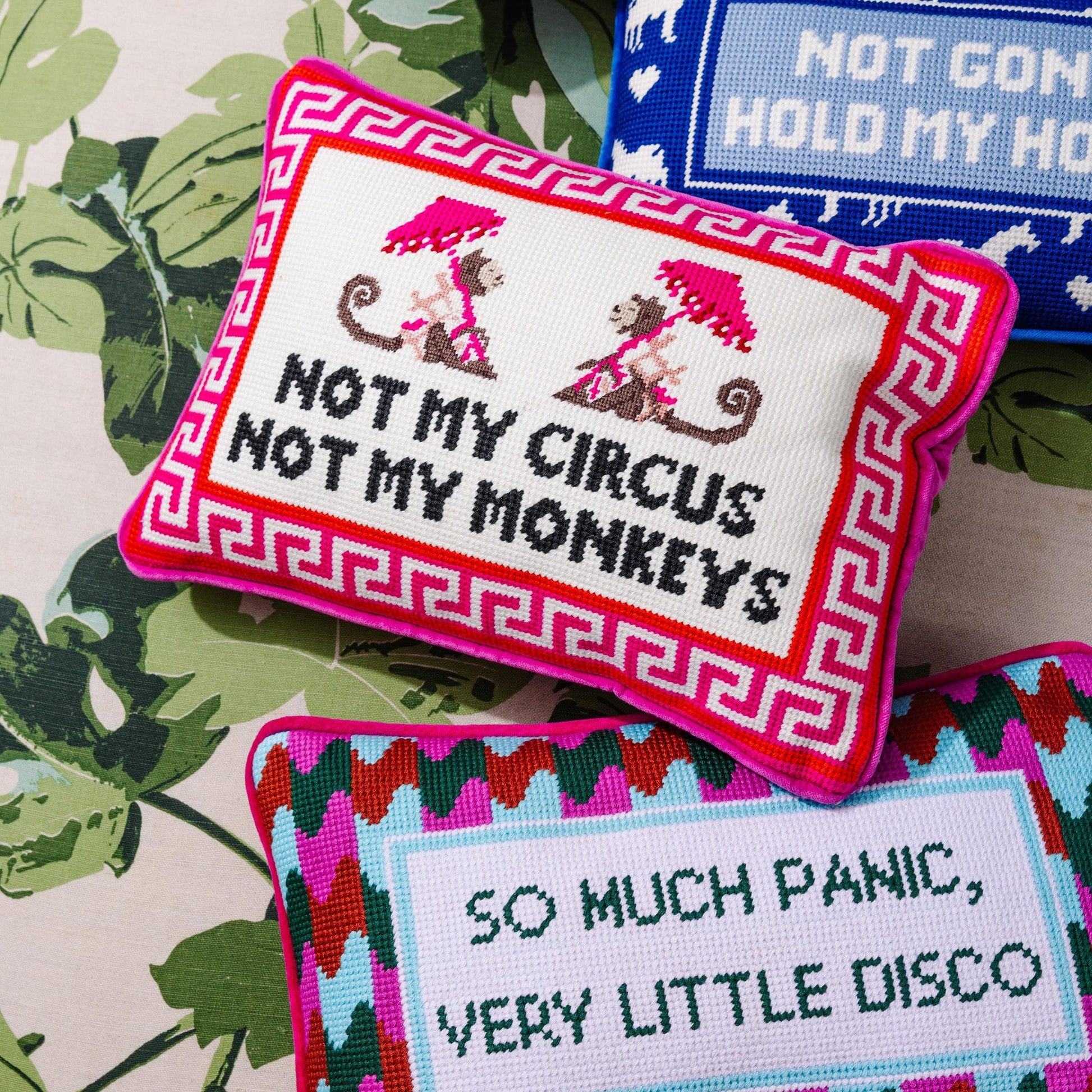 Not My Circus Needlepoint Pillow