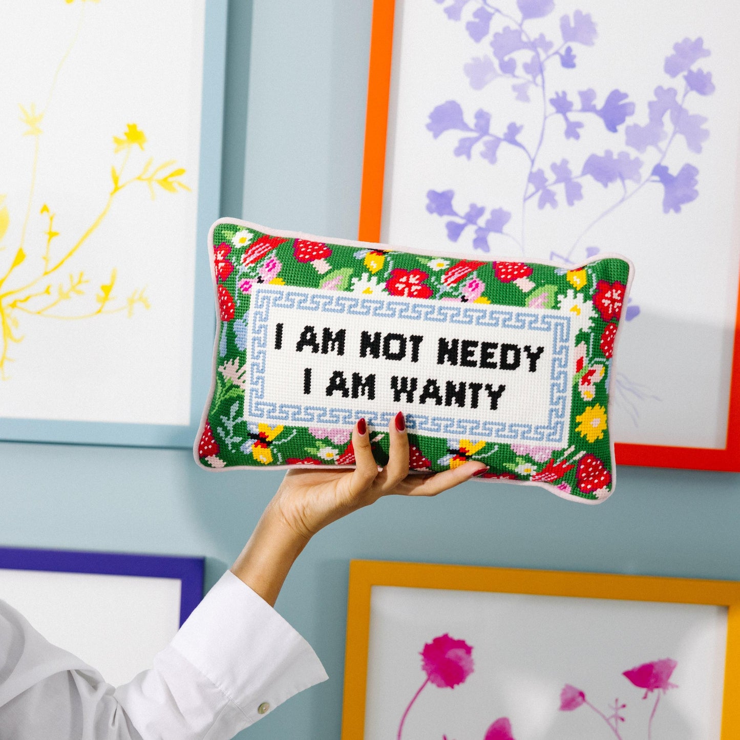 Not Needy Needlepoint Pillow