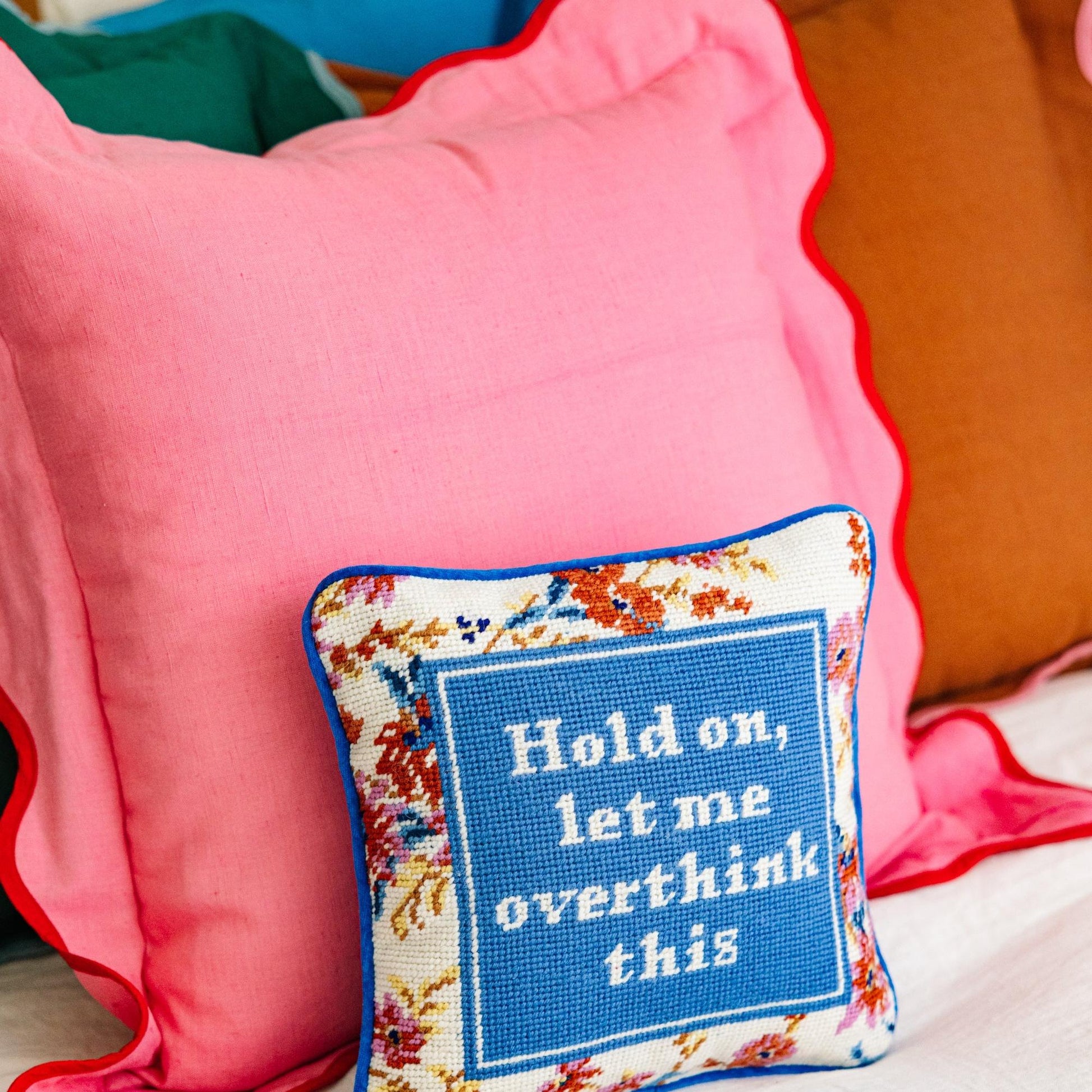 Overthink Needlepoint Pillow