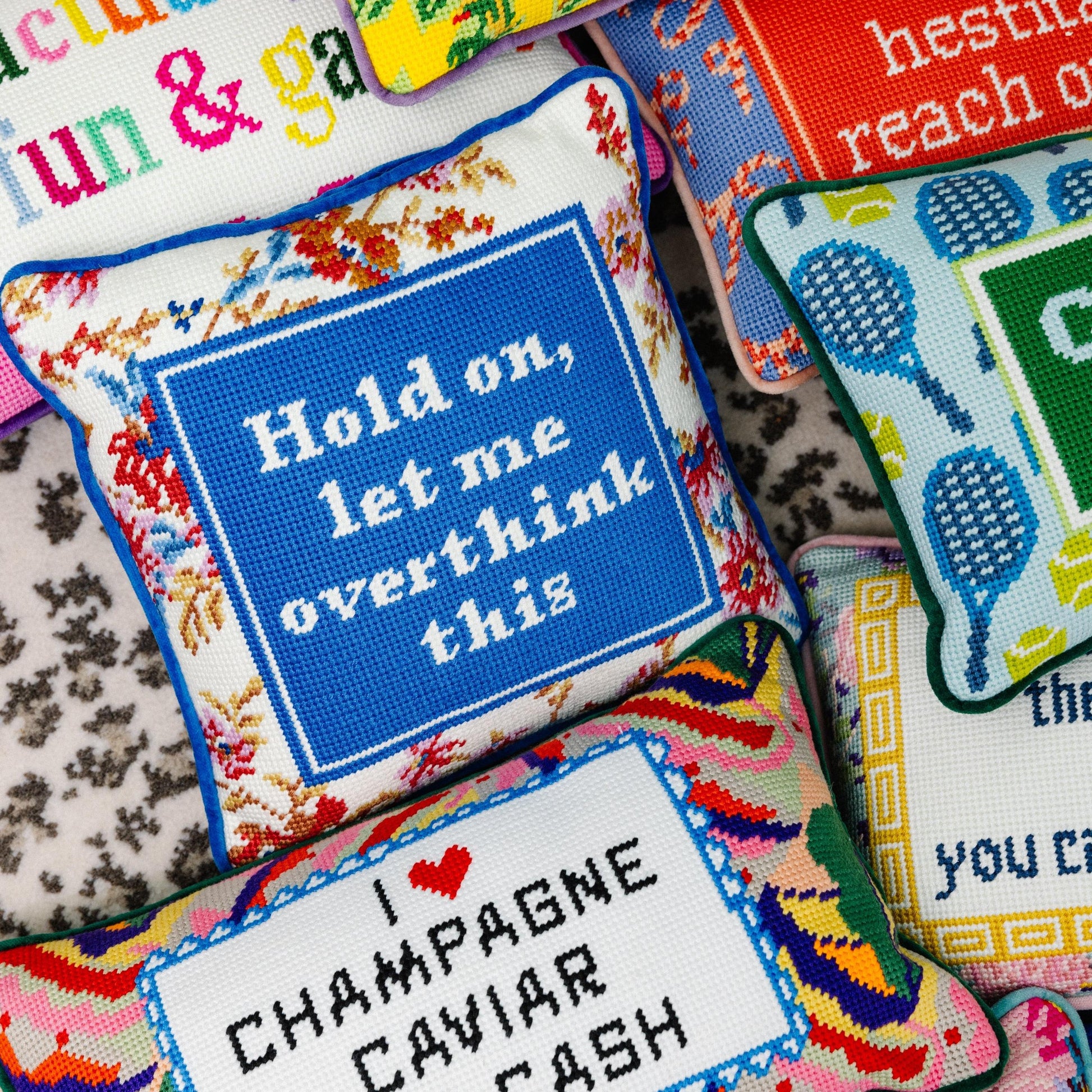 Overthink Needlepoint Pillow