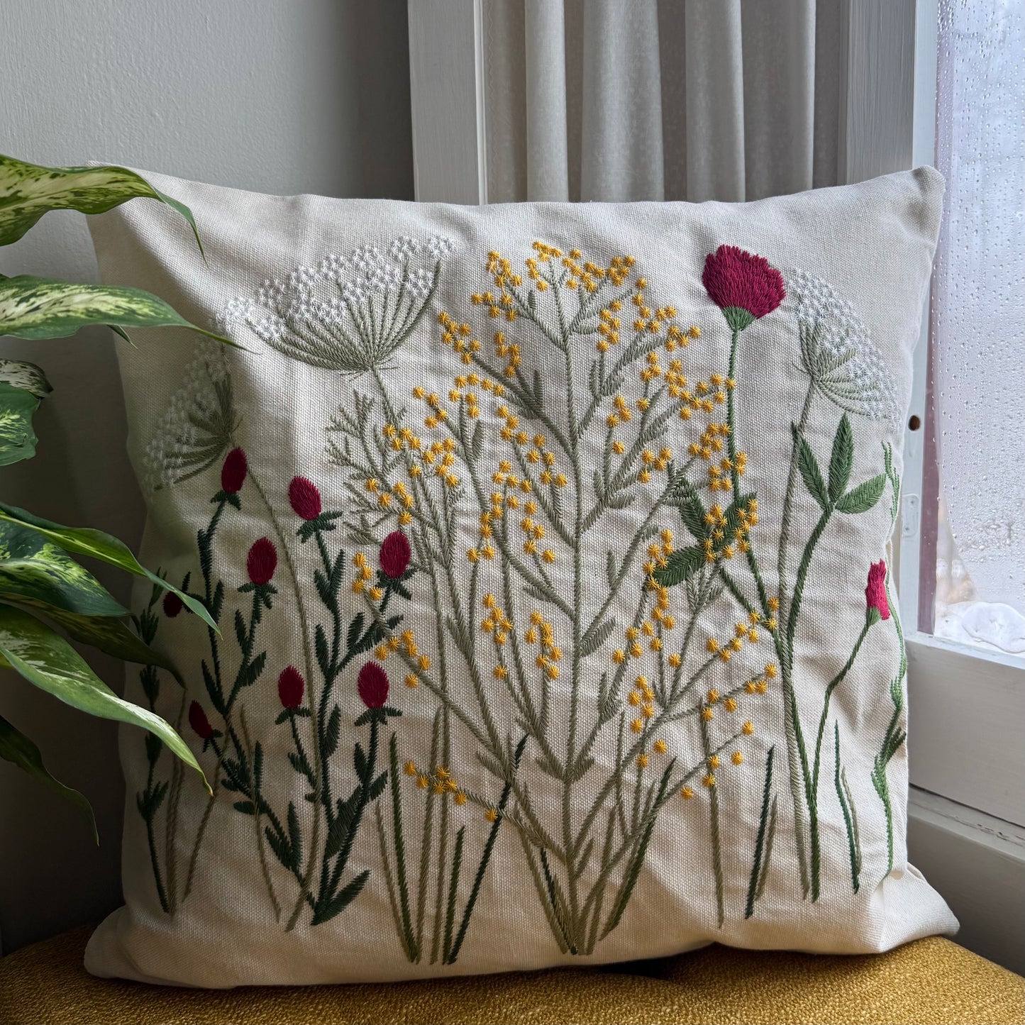 PRE ORDER Field of Blooms Embroidered Pillow Cover