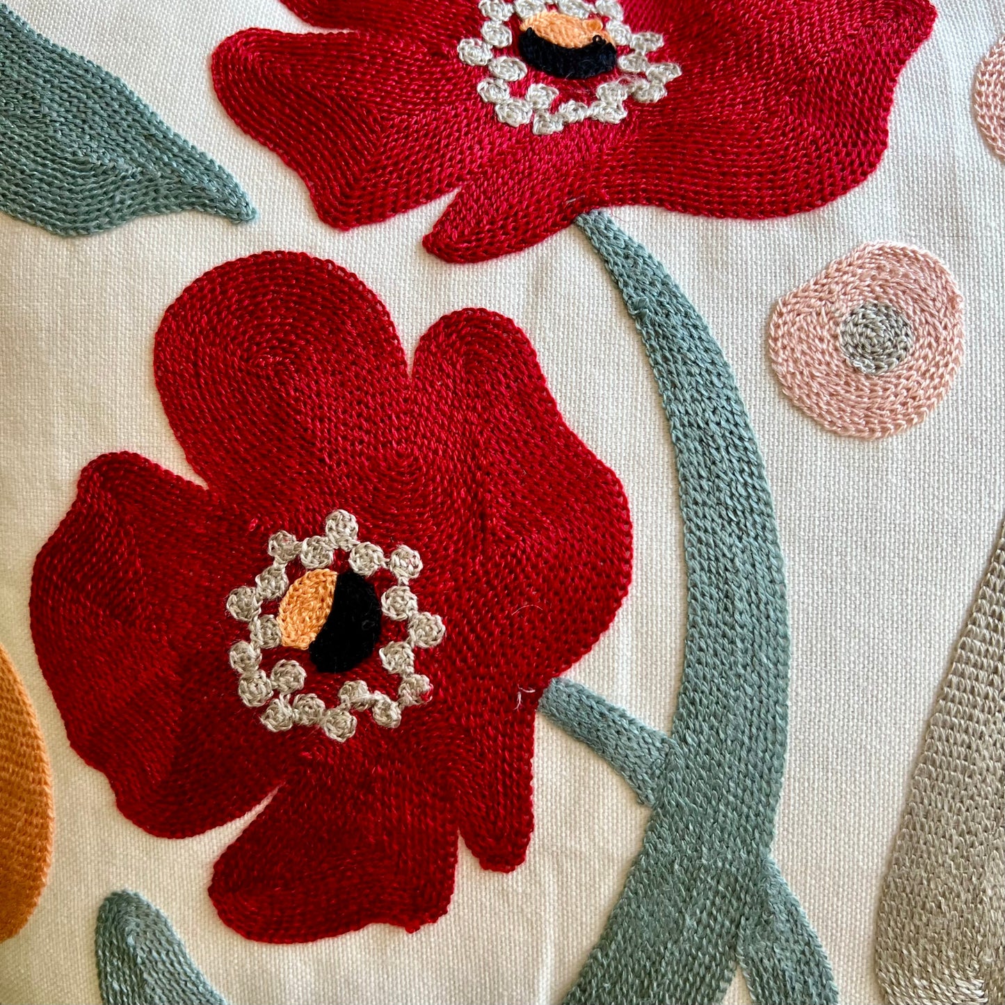 PRE ORDER Floral Watercolor Embroidered Throw Pillow Cover