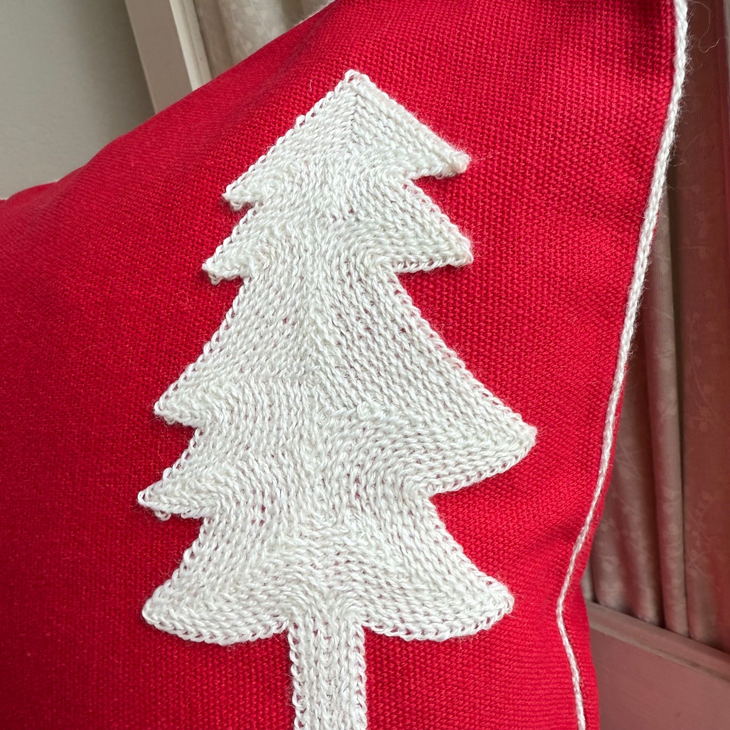 Santa and Reindeer Embroidered Pillow Cover