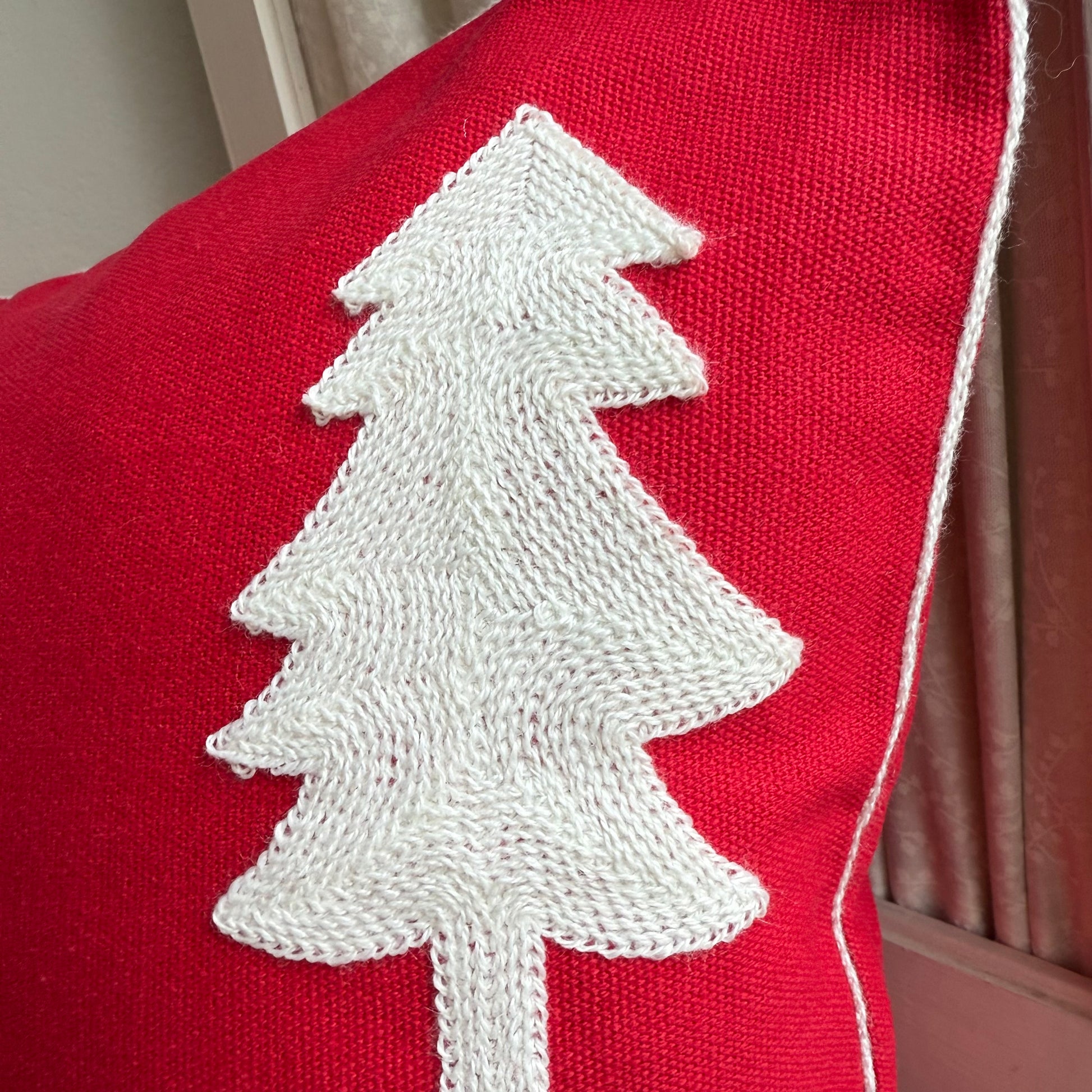 Santa and Reindeer Embroidered Pillow Cover