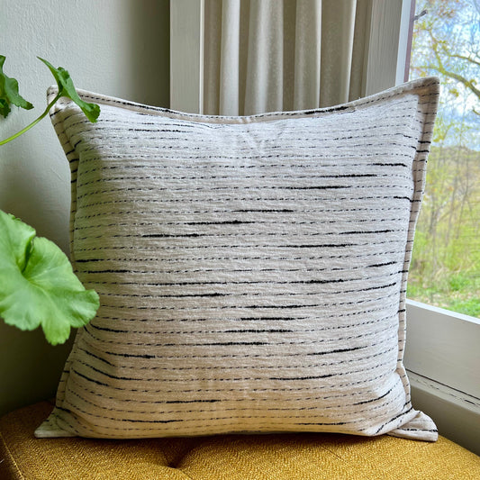 Subtle Striped Chenille Throw Pillow Cover