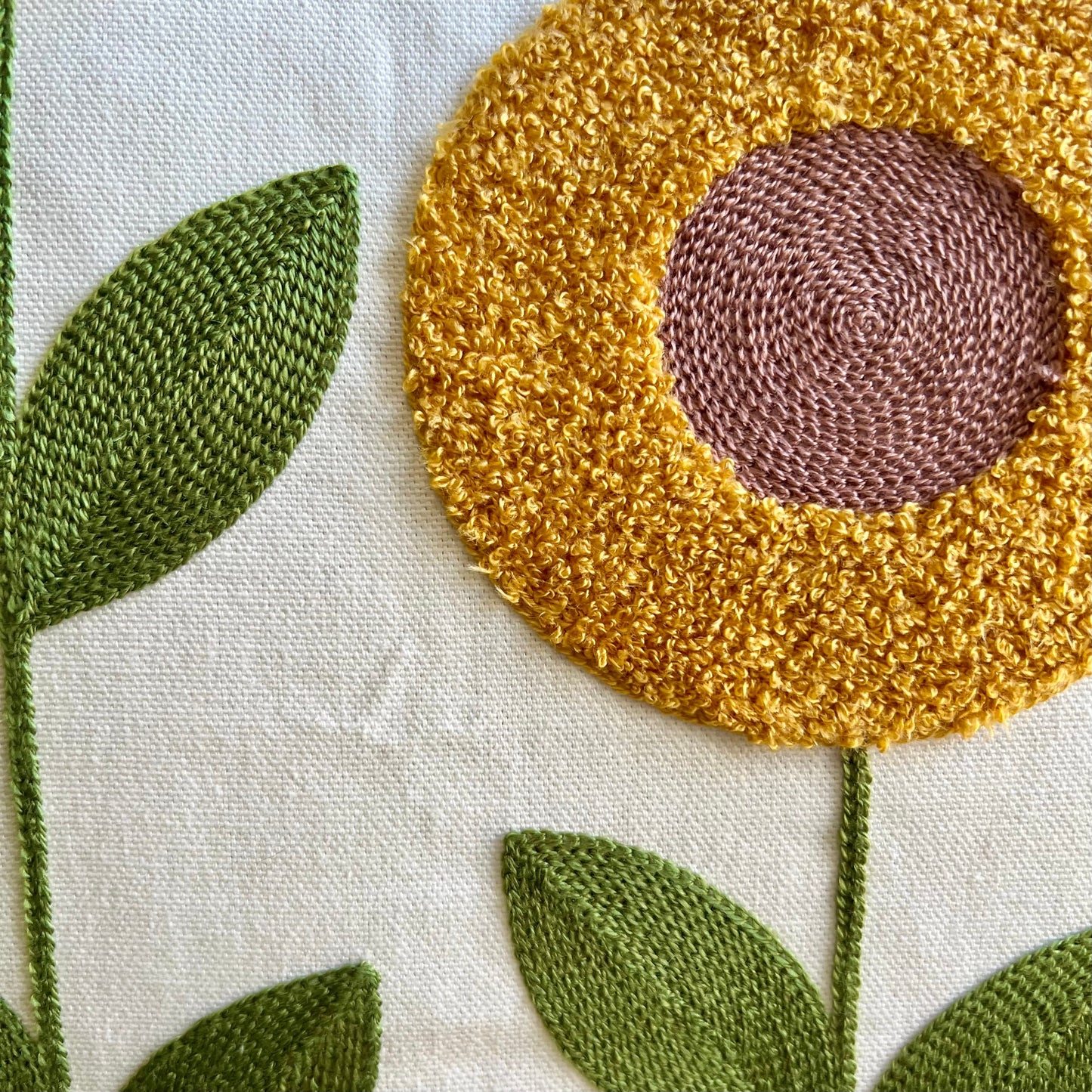 Sunflower Embroidered Throw Pillow Cover