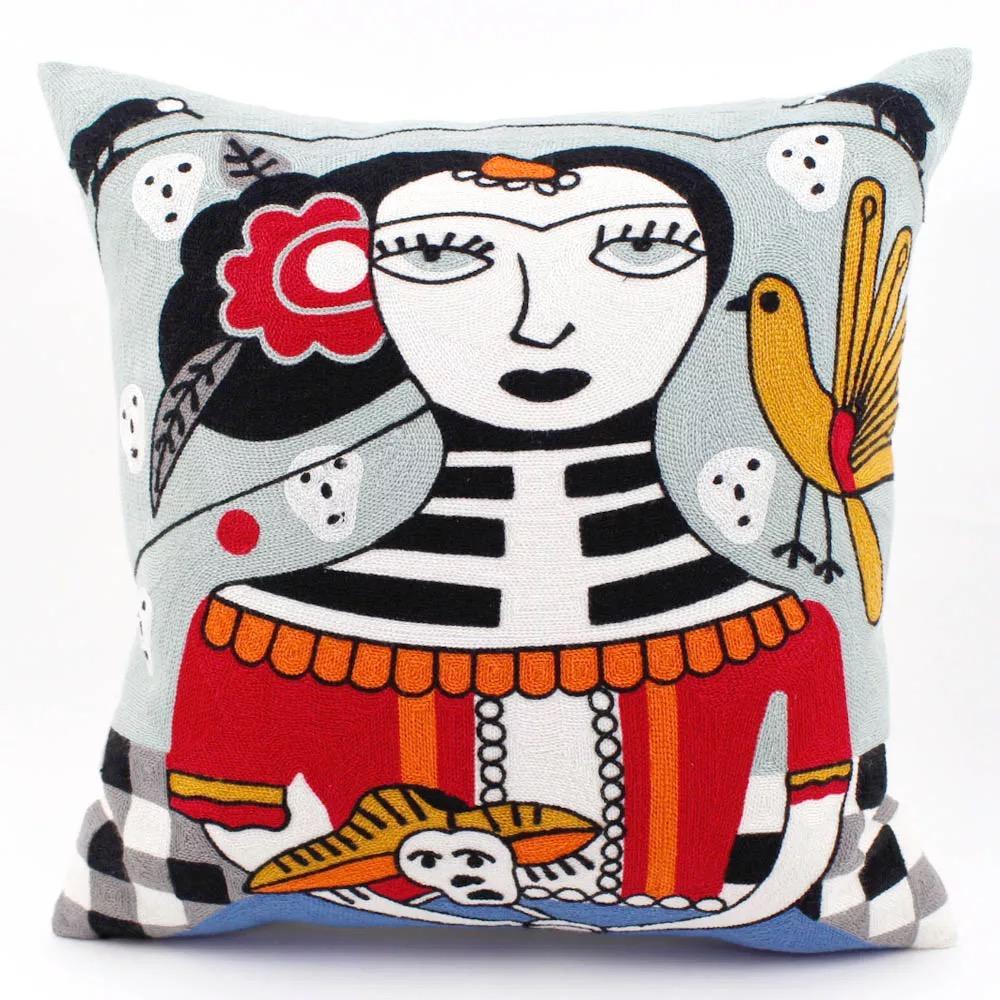 Día de Muertos | Embroidered Pillow Cover | Frida Kahlo Collection