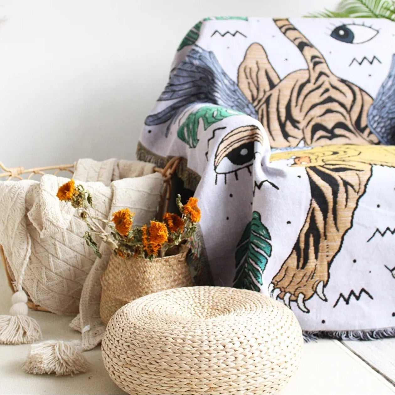 Flying Tiger Woven Tapestry/Throw