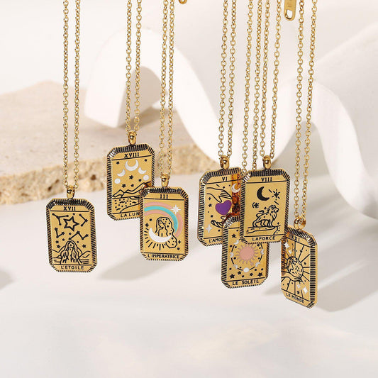 Major Arcana Gold Tarot Card Necklaces