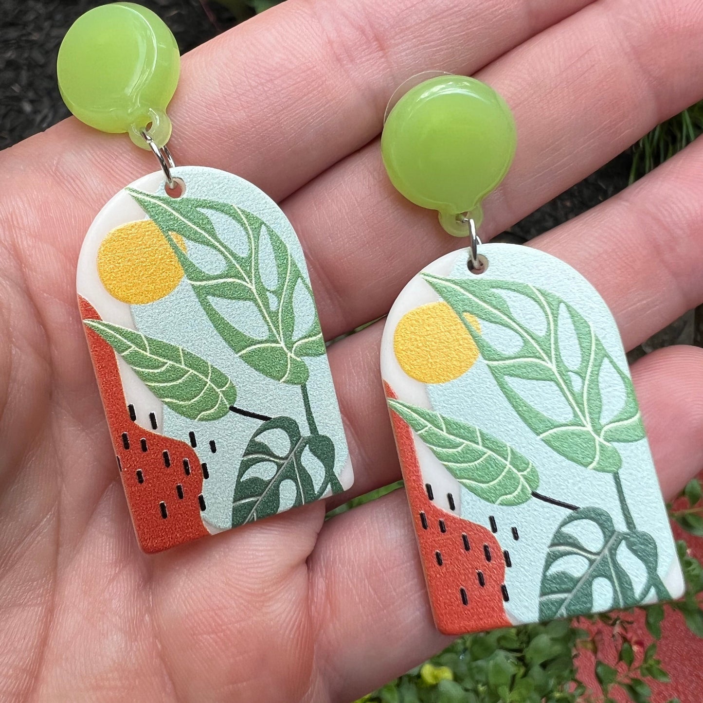 Monstera Love | 90s Inspired Earrings