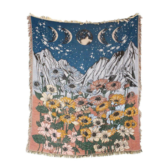 Moon Mountain Woven Tapestry/Throw