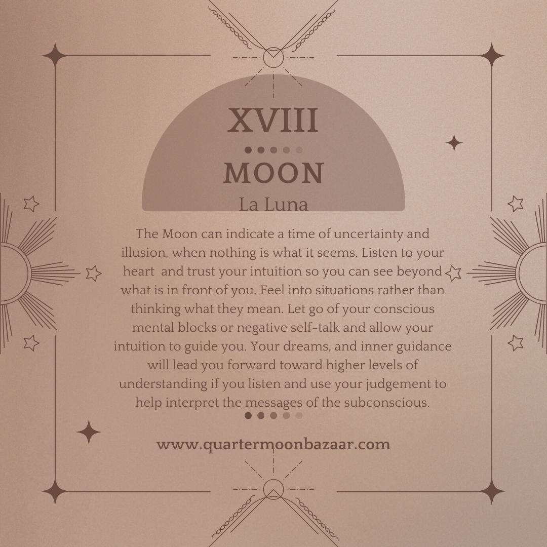 Moon Tarot Card Gold Necklace