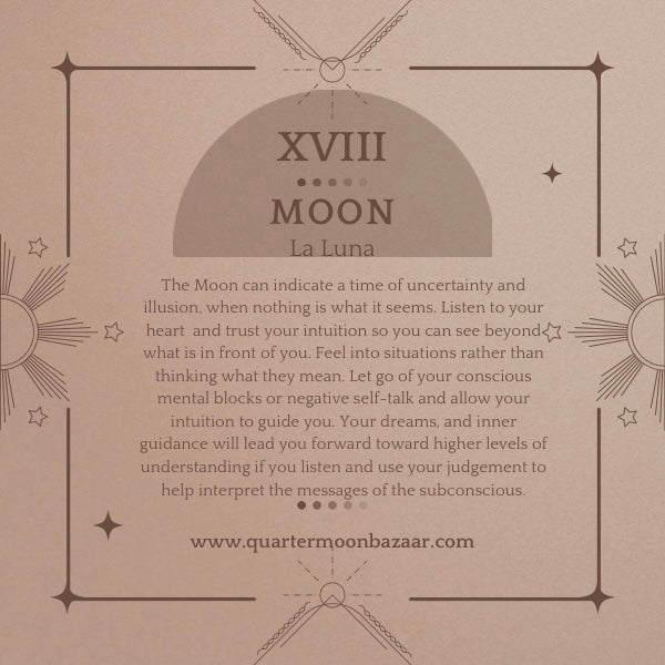 Moon Tarot Card Gold Necklace