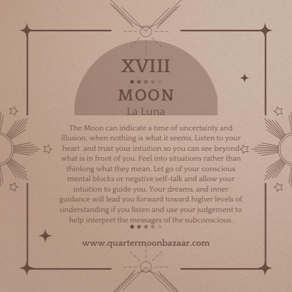 Moon Tarot Card Silver Necklace