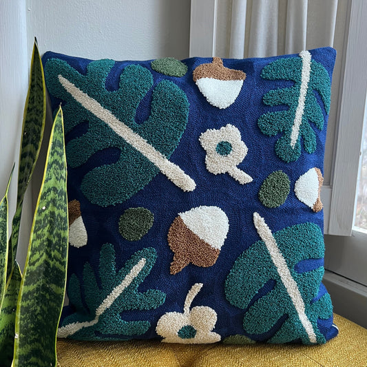 PRE ORDER Oak and Acorn Embroidered Pillow Cover