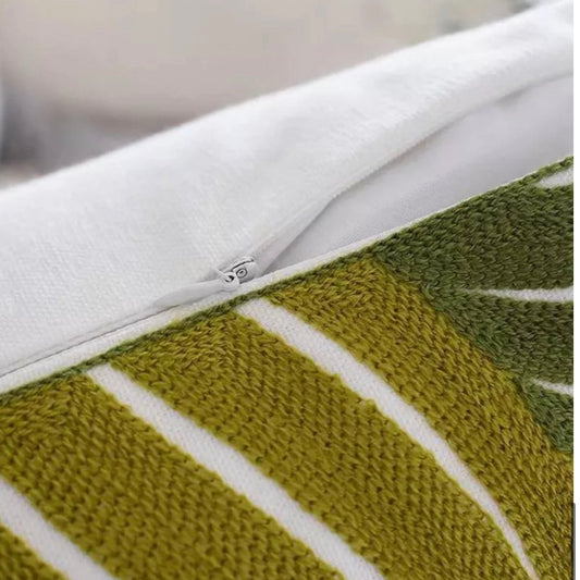 PRE ORDER Waves of Green Embroidered Pillow Cover