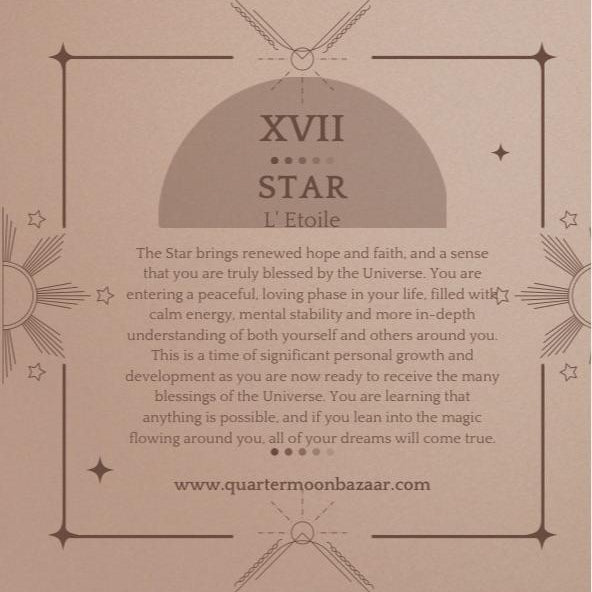 Star Tarot Card Gold Necklace