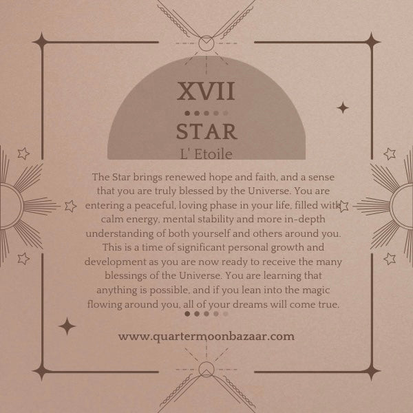 Star Tarot Card Gold Necklace
