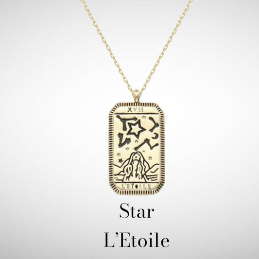 Star Tarot Card Gold Necklace