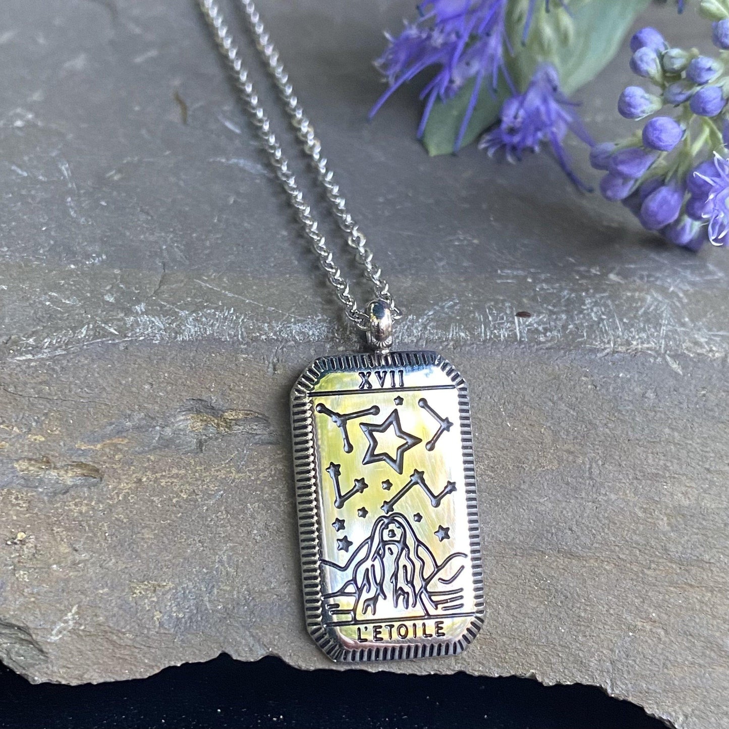 Star Tarot Card Silver Necklace