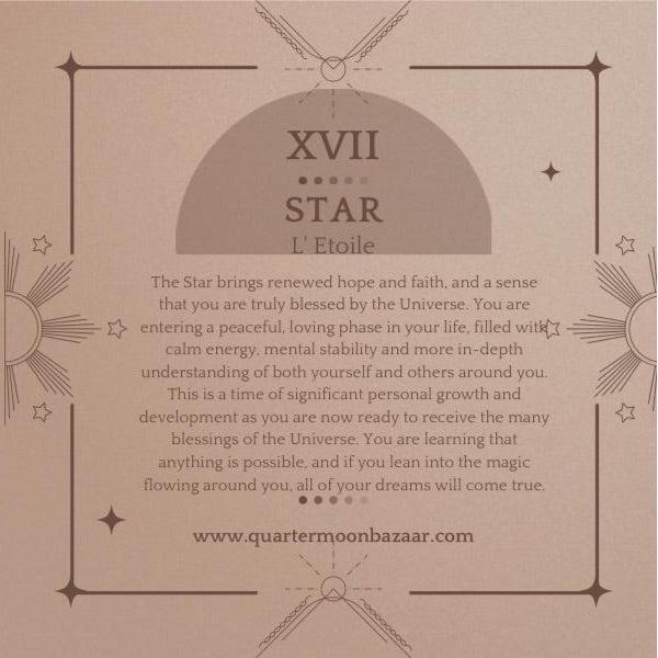 Star Tarot Card Silver Necklace