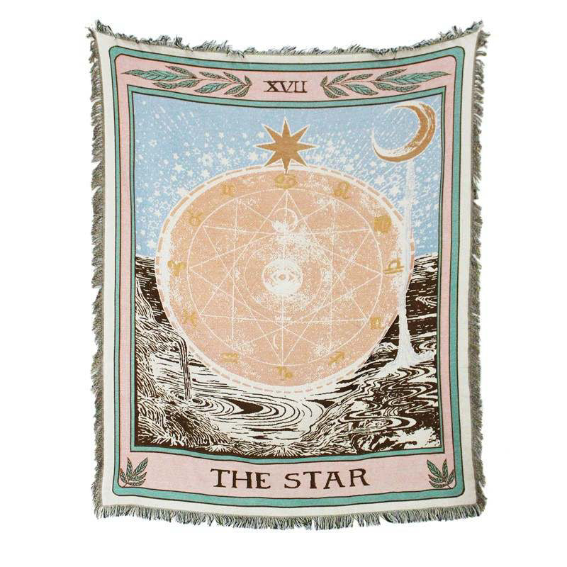 Star Tarot Card Woven Throw Blanket