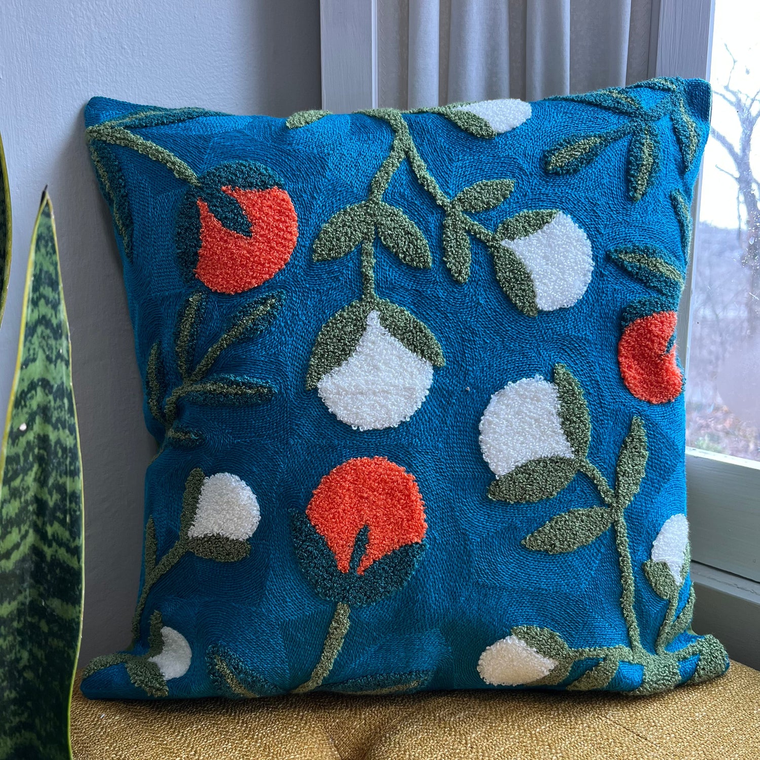 Sweet Fruit Embroidered Pillow Cover