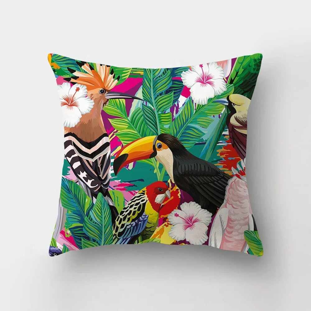Tropical Wildlife Indoor/ Outdoor Throw Pillow Cover